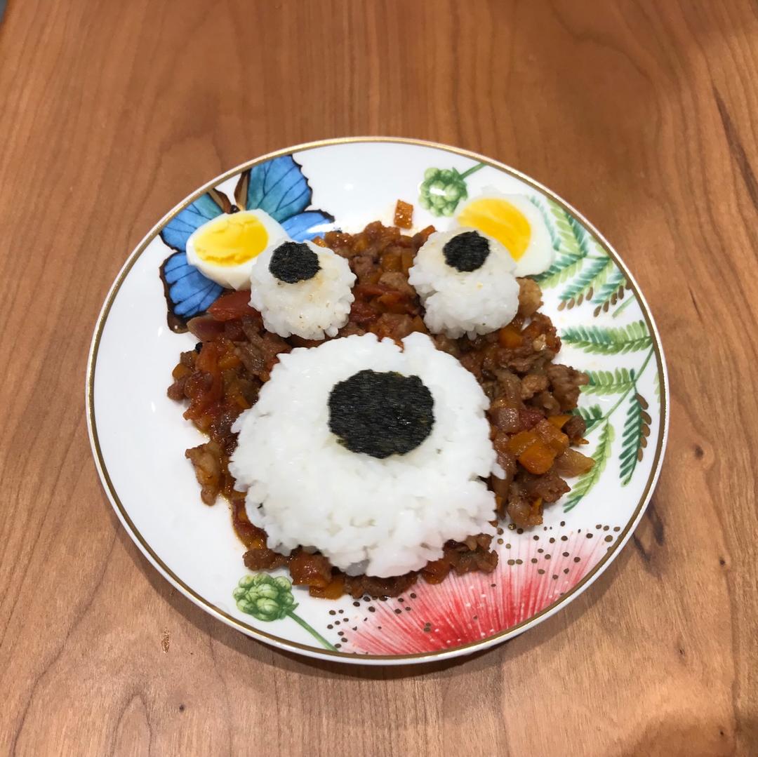 熊宝宝肉酱饭（宝宝一岁半以上餐食）