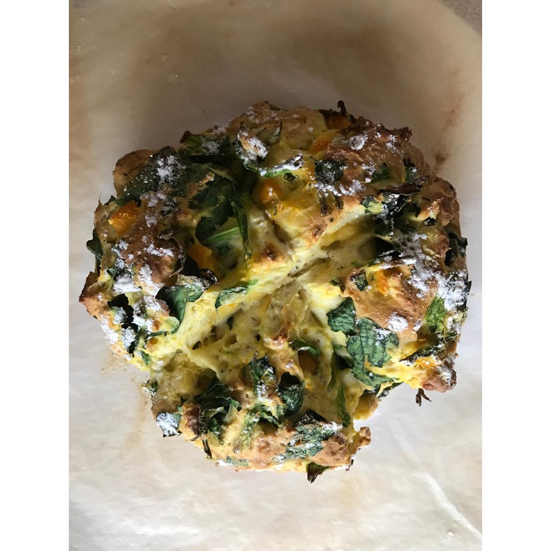 菠菜南瓜奶酪丹波面包丨健康·烘焙