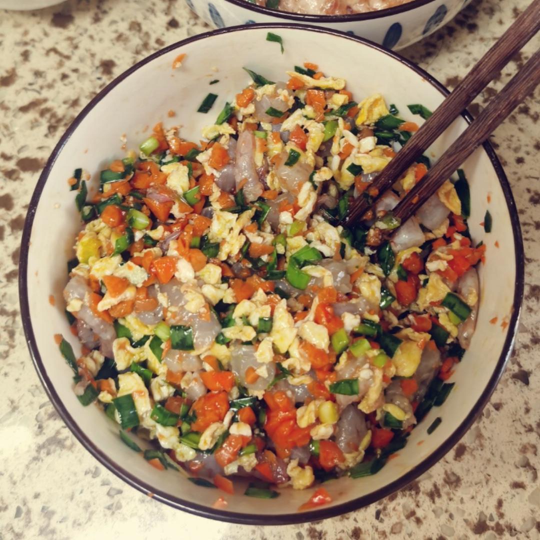 大谷小谷做的虾仁饺子馅