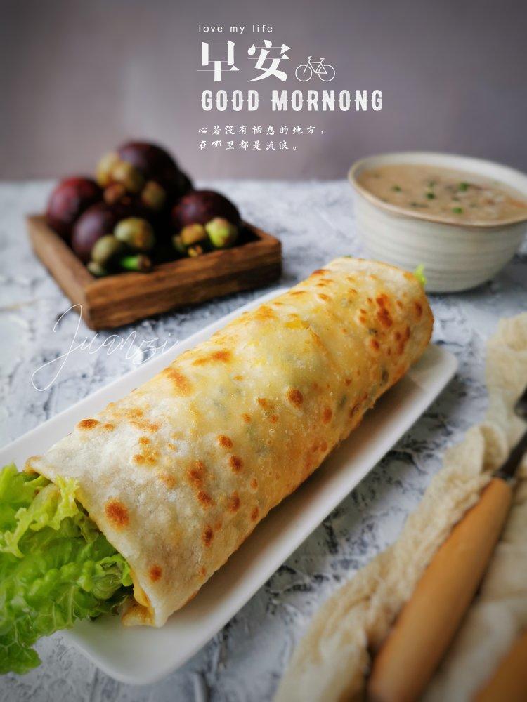 【鸡蛋灌饼】鸡蛋灌饼家庭做法，有新意、接地气！