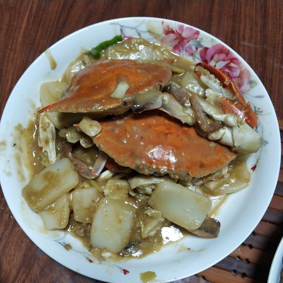 梭子蟹炒年糕