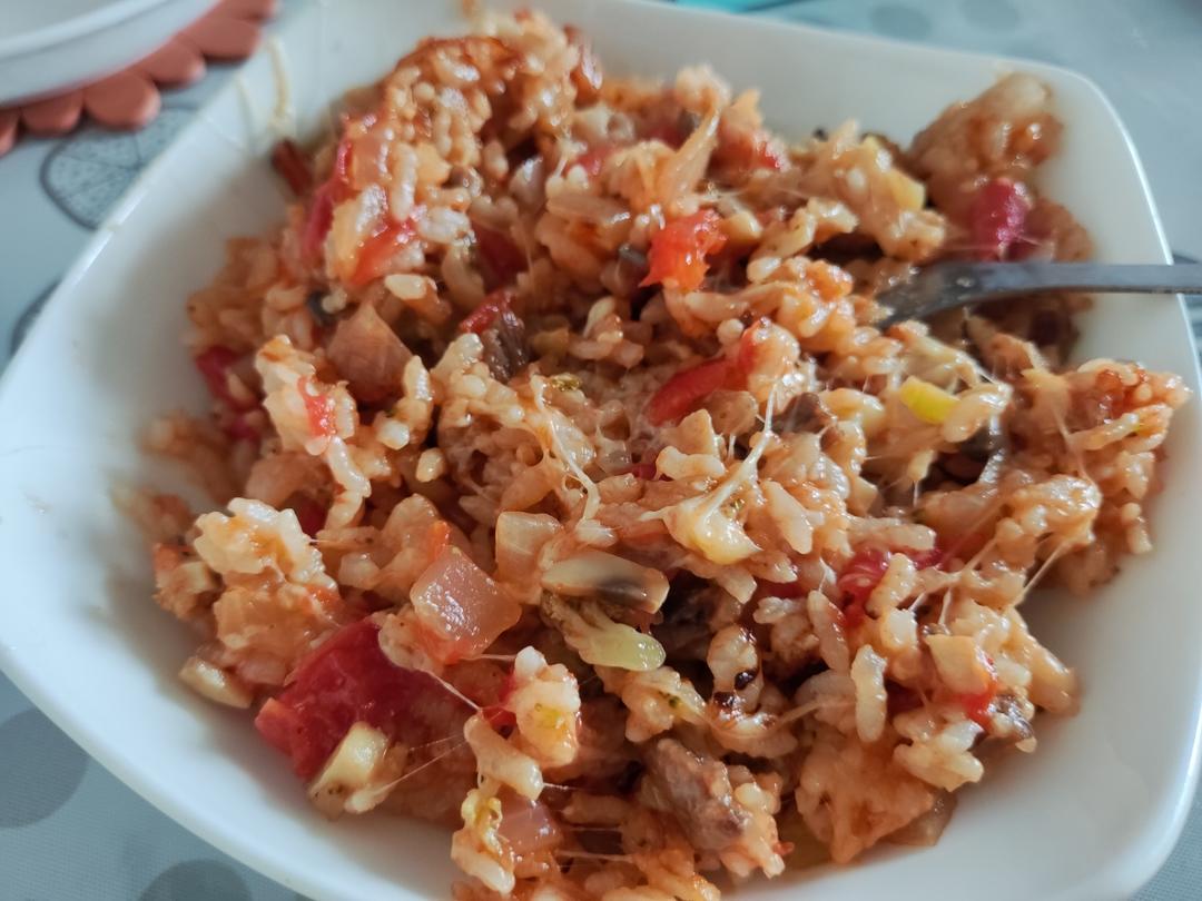 番茄芝士焗饭🍅超长拉丝~!!