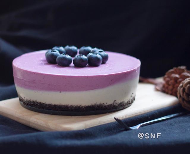 【易上手】蓝莓冻芝士酸奶轻乳酪蛋糕的做法