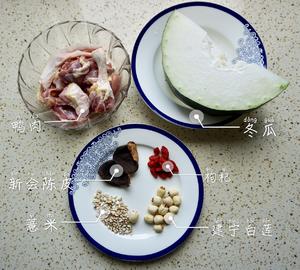 冬瓜莲子陈皮薏米鸭肉汤（祛湿健脾）的做法 步骤1