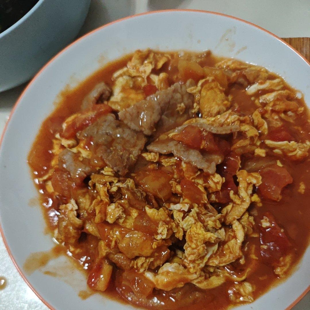 番茄鸡蛋牛肉片