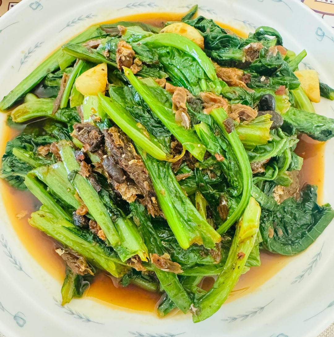 豆豉鲮鱼炒油麦菜