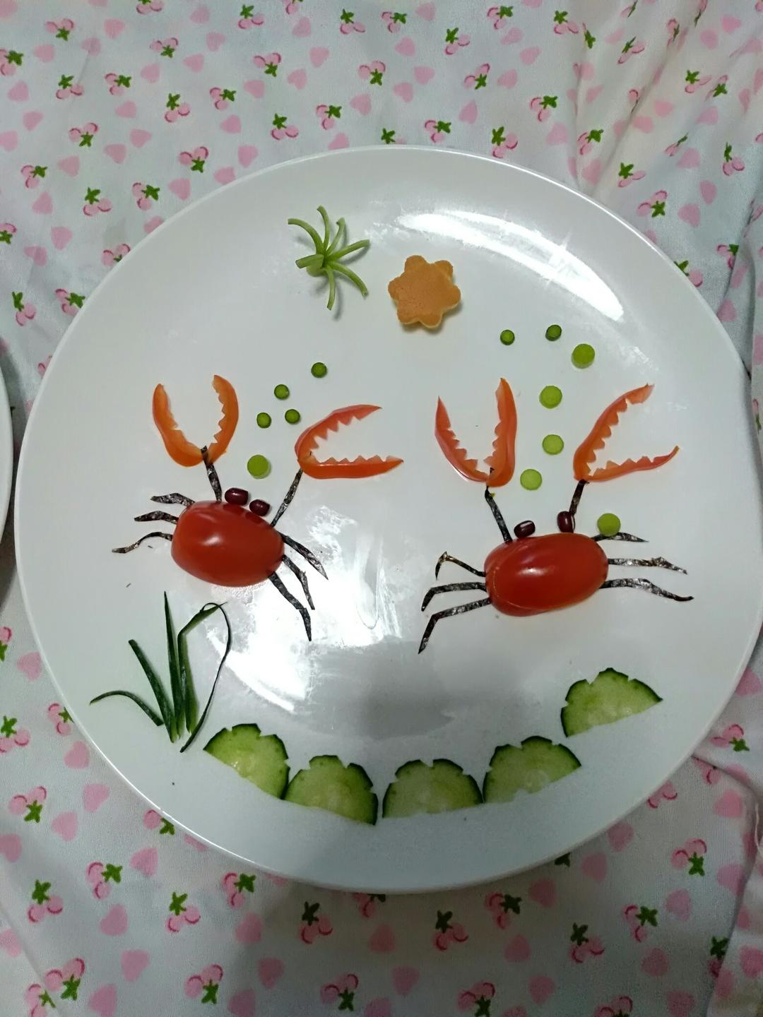 🦀创意盘饰拼盘摆盘（圣女果螃蟹）