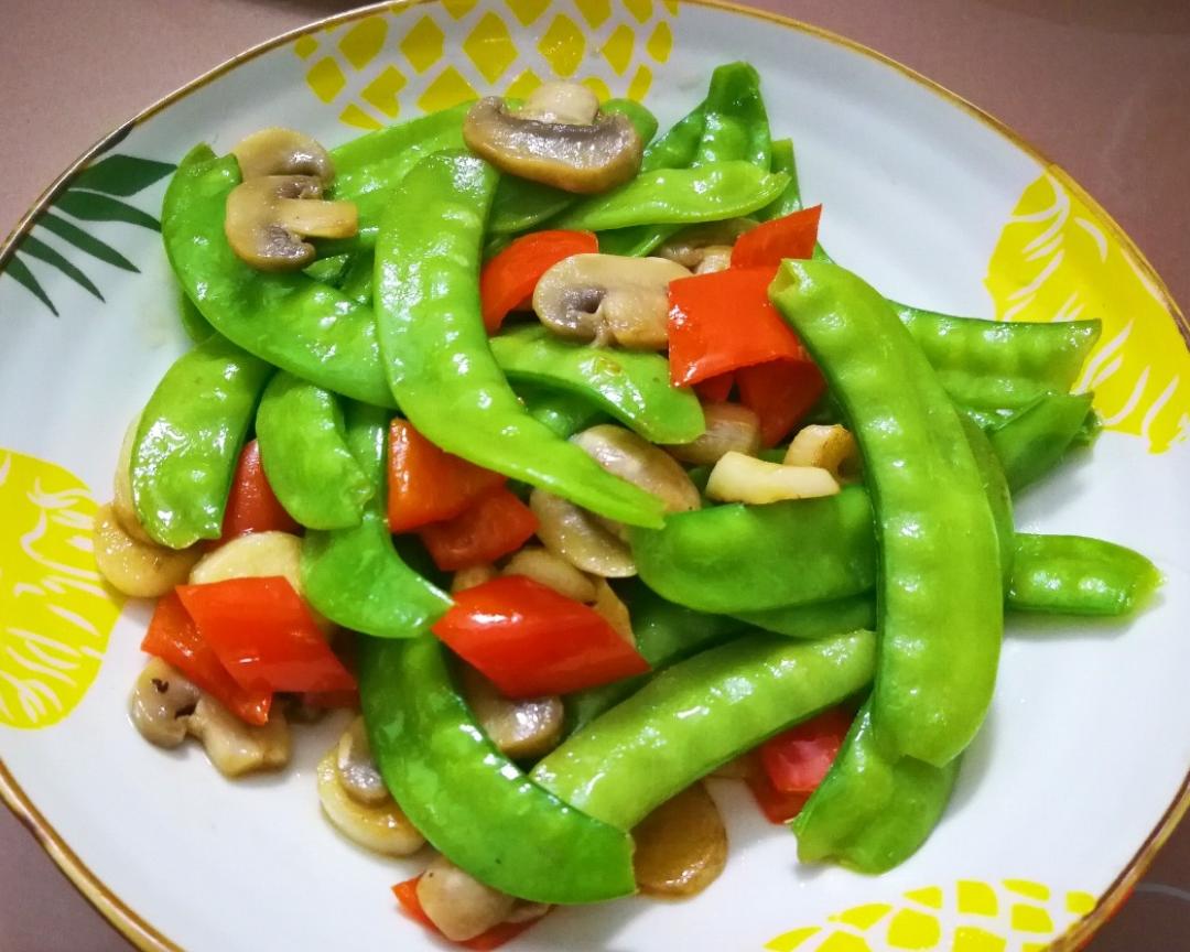 素炒荷兰豆蘑菇