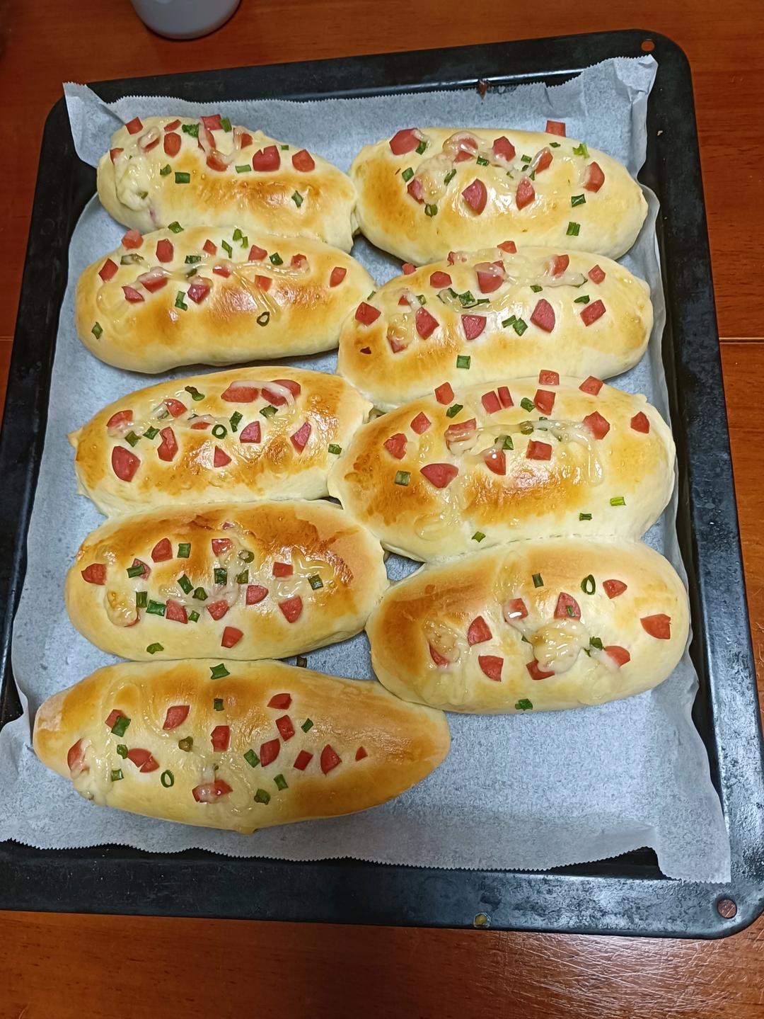 香葱火腿肉松面包