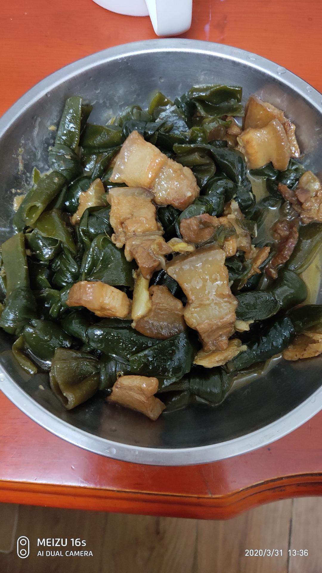 红烧肉炖海带结