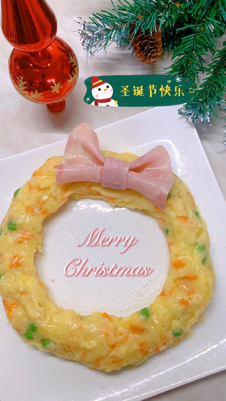 土豆泥花环｜圣诞节的简单快手菜
