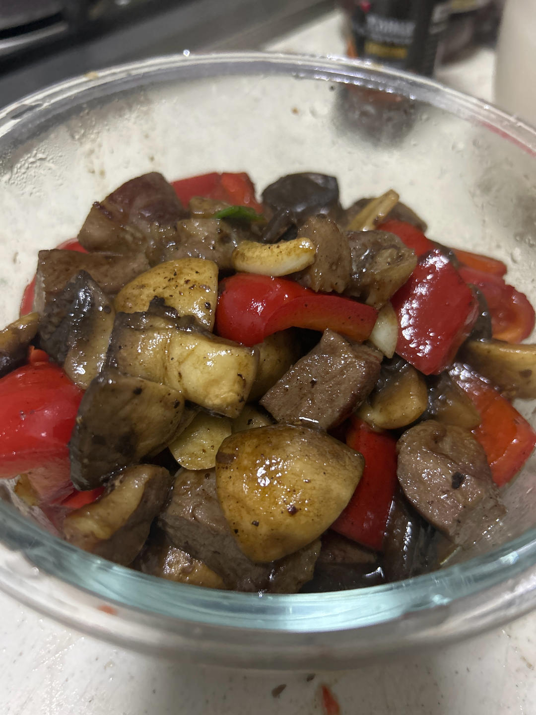 蒜香口菇牛肉粒