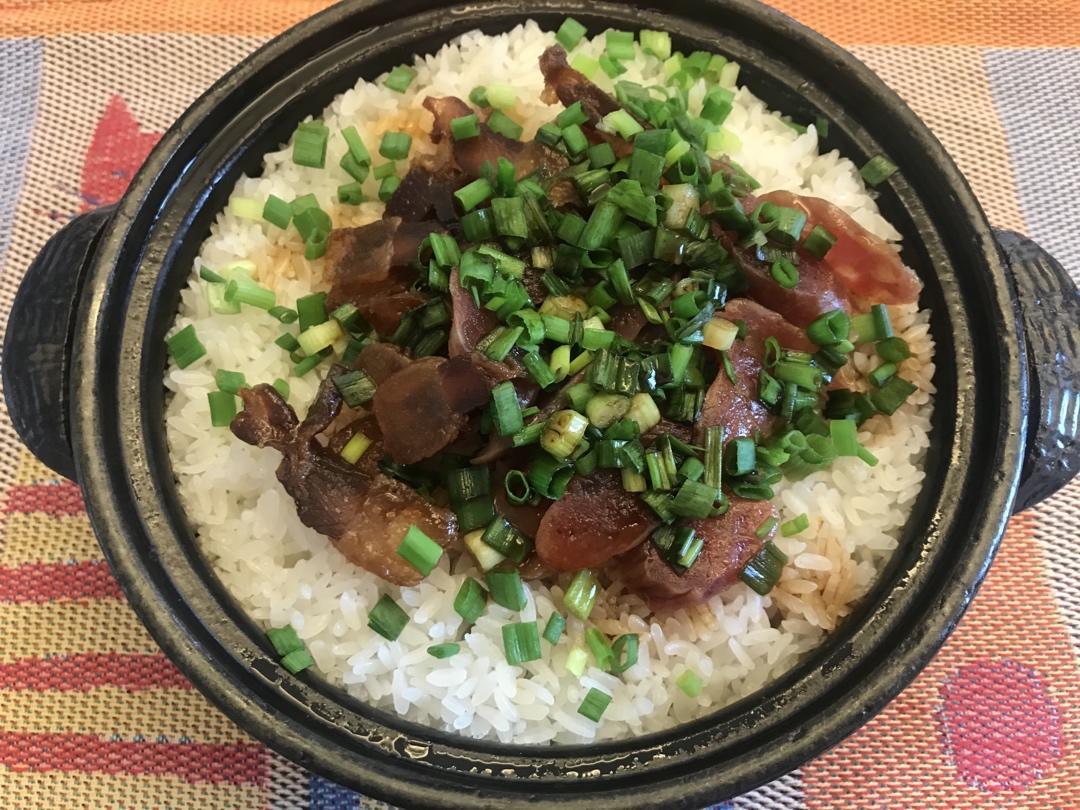 腊味煲仔饭，20分钟饭菜同出