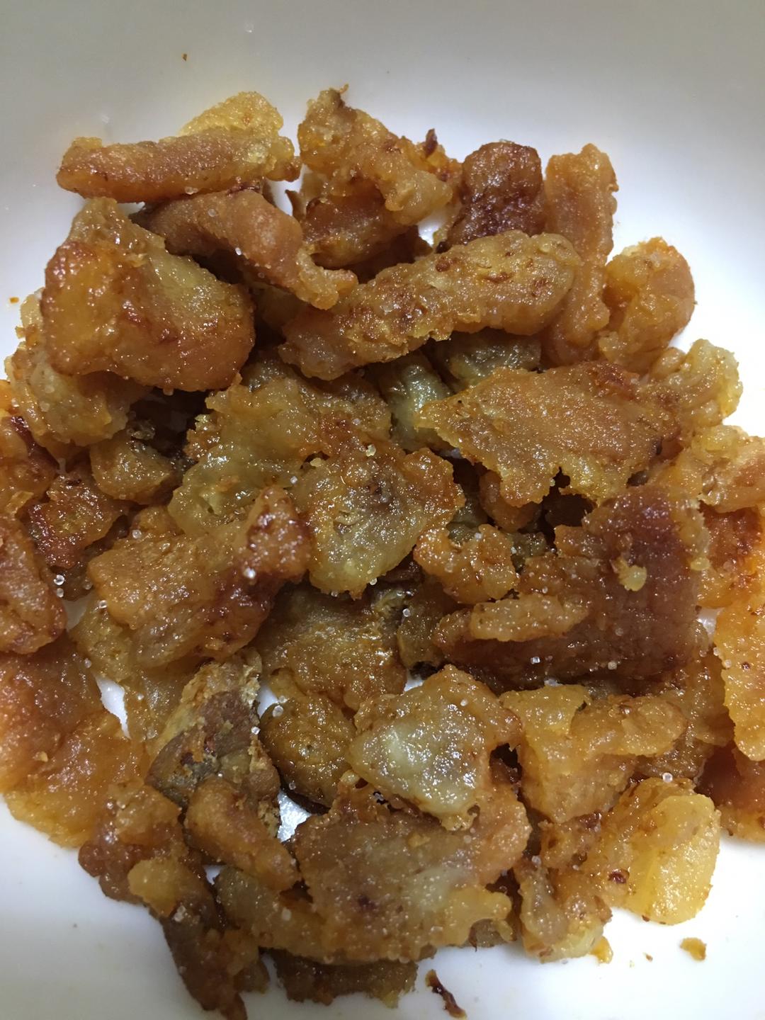 烤箱版油脂渣(油滋了) 猪油提取的做法