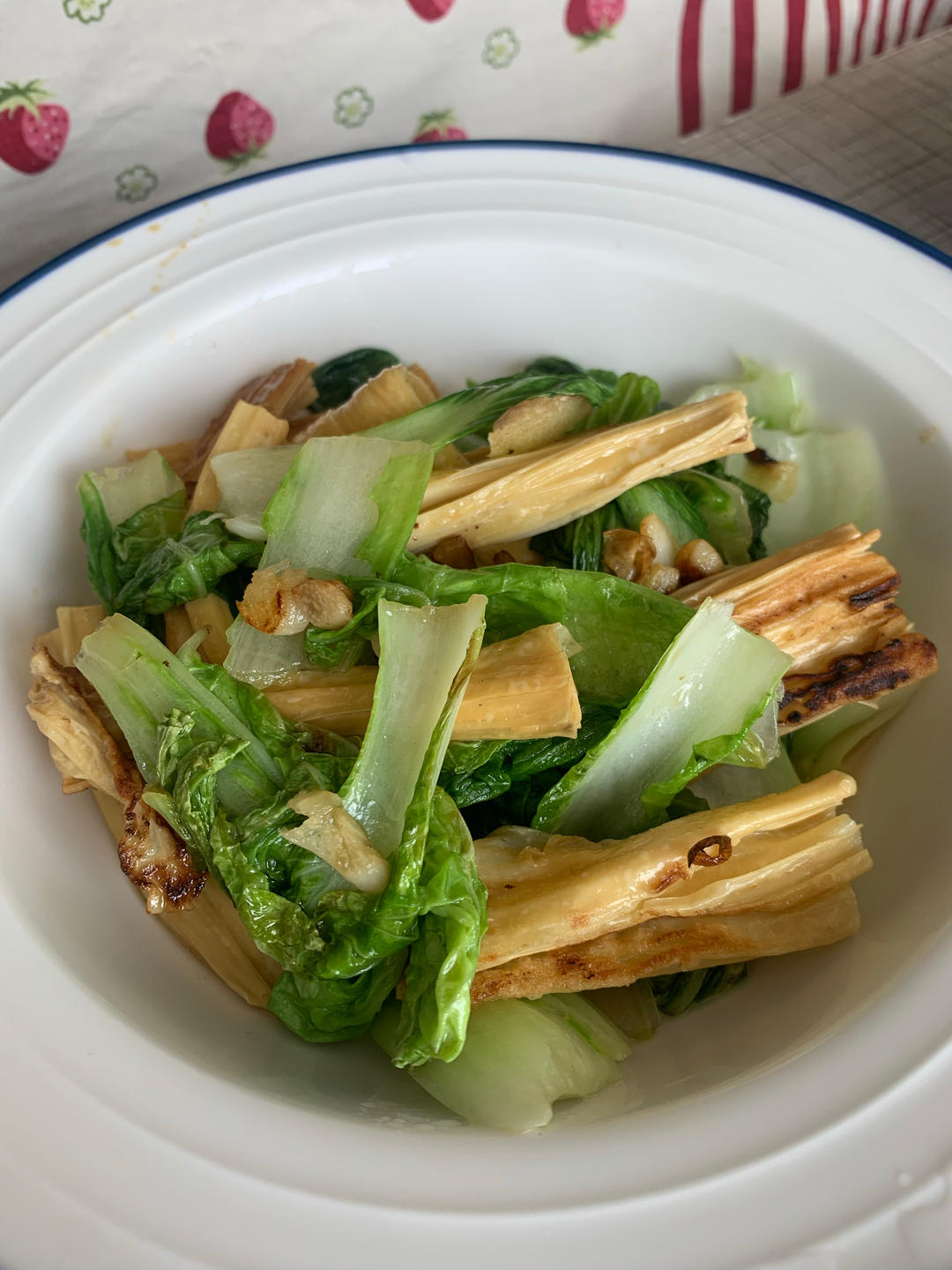 杭白菜炒腐竹