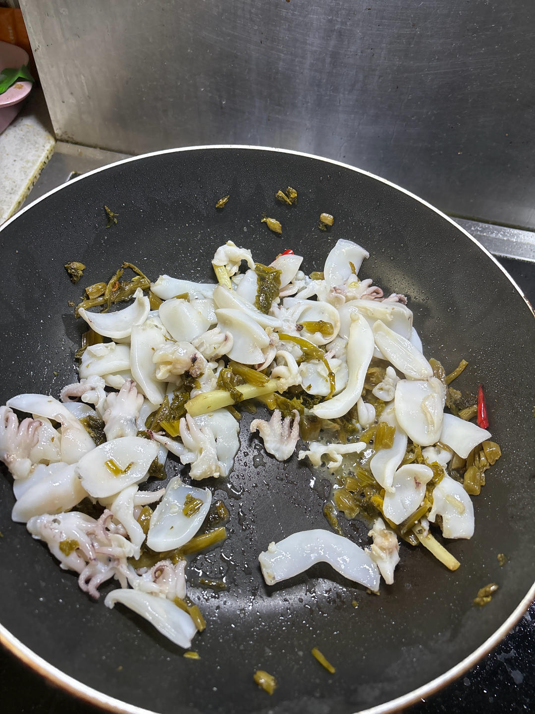 家常炒雪菜鱿鱼