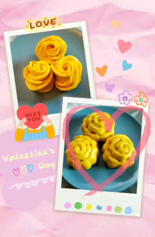 南瓜玫瑰花馒头