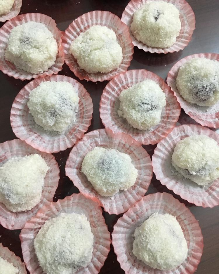 冷藏也不变硬的椰香红豆糯米糍（红豆麻薯）