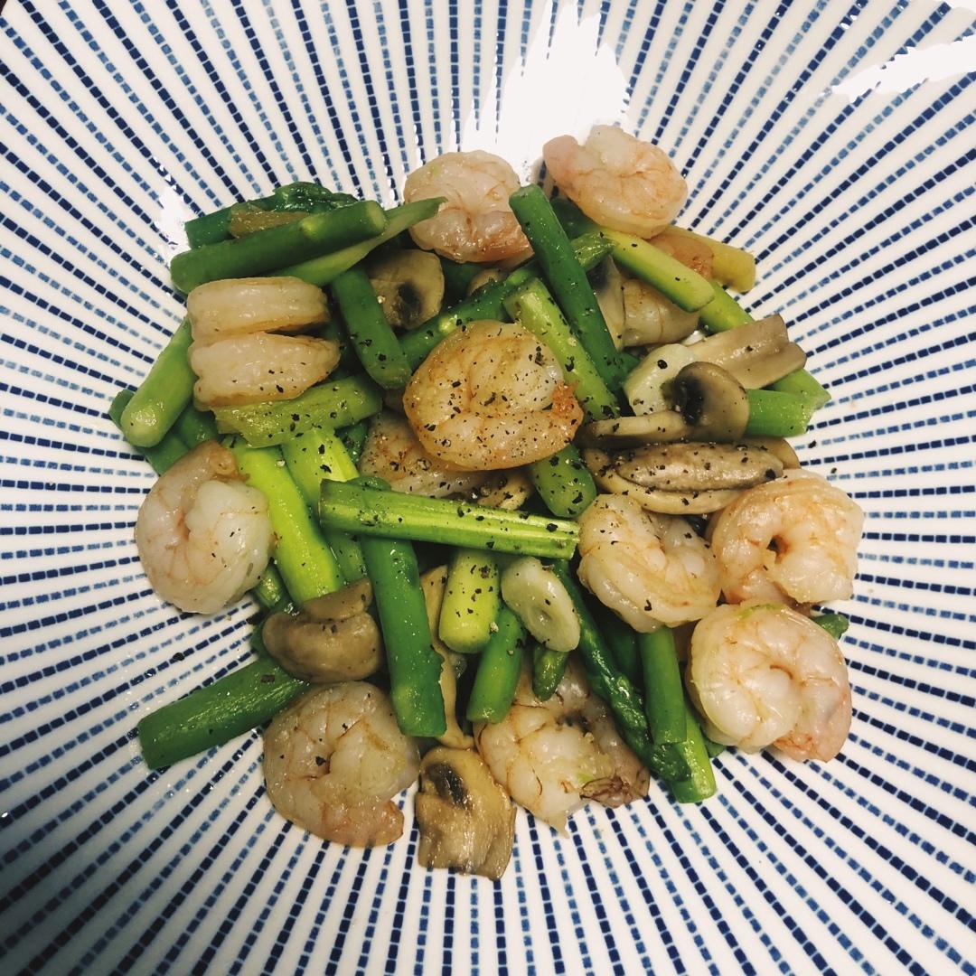 清炒芦笋虾仁