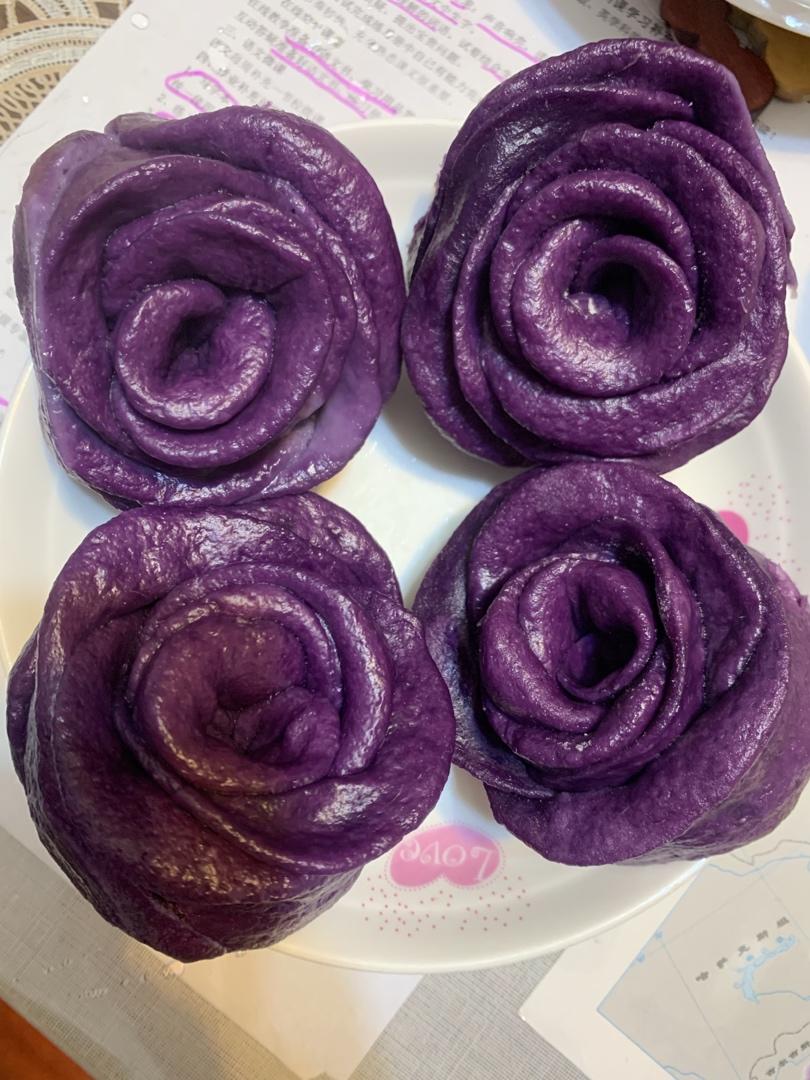 紫薯玫瑰花馒头