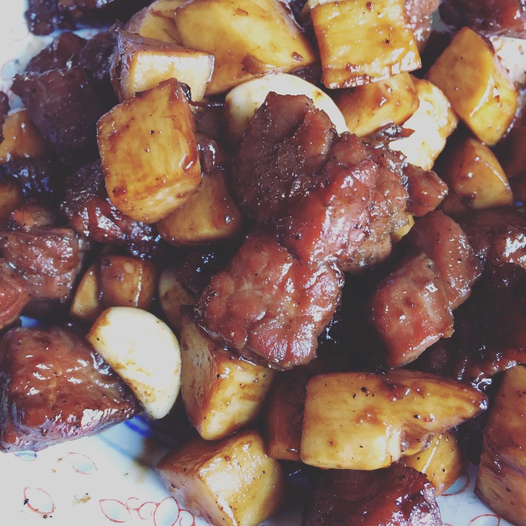 黑胡椒杏鲍菇牛肉粒
