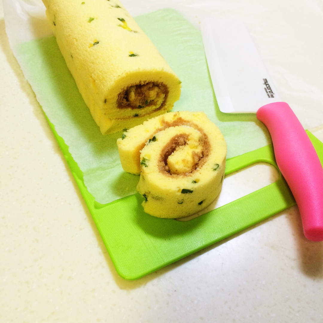 香葱肉松戚风卷