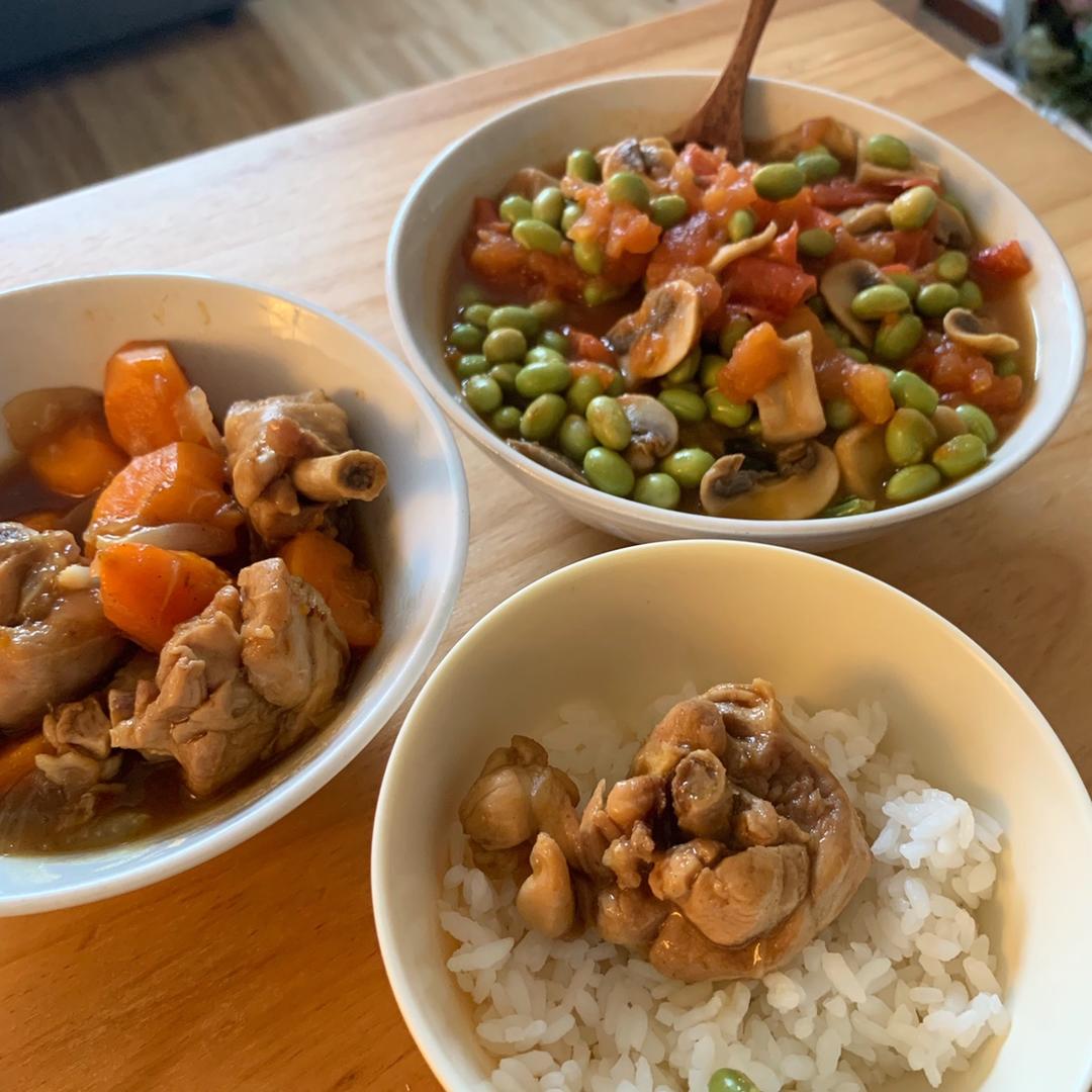 肉末番茄烧毛豆