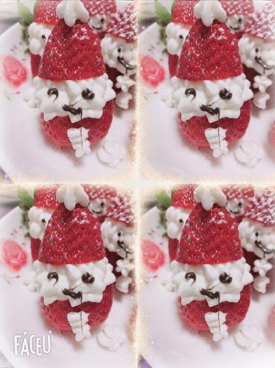 圣诞草莓雪人 红丝绒戚风裸蛋糕