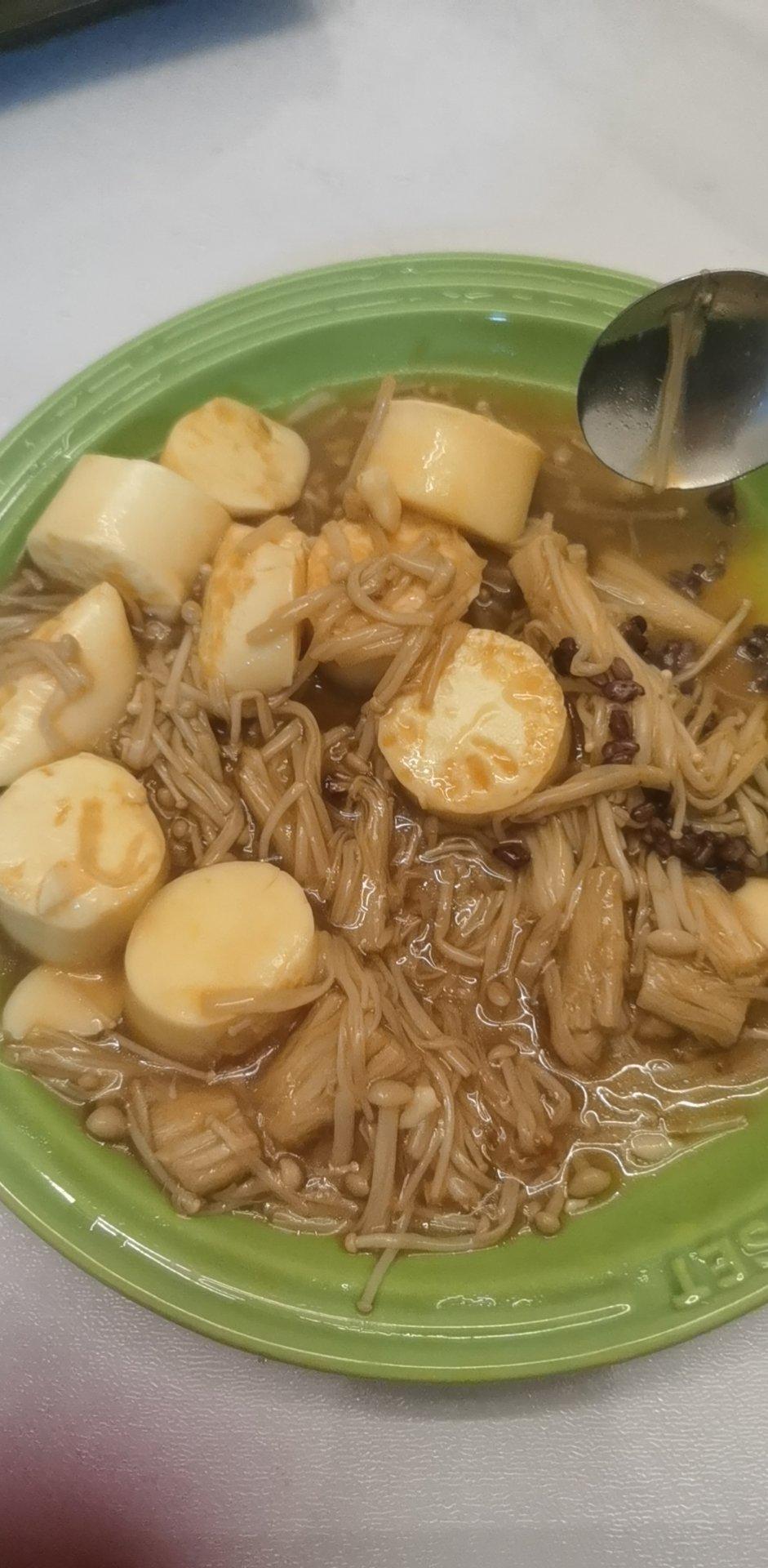 减脂底油 金针菇日本豆腐煲 好吃不胖