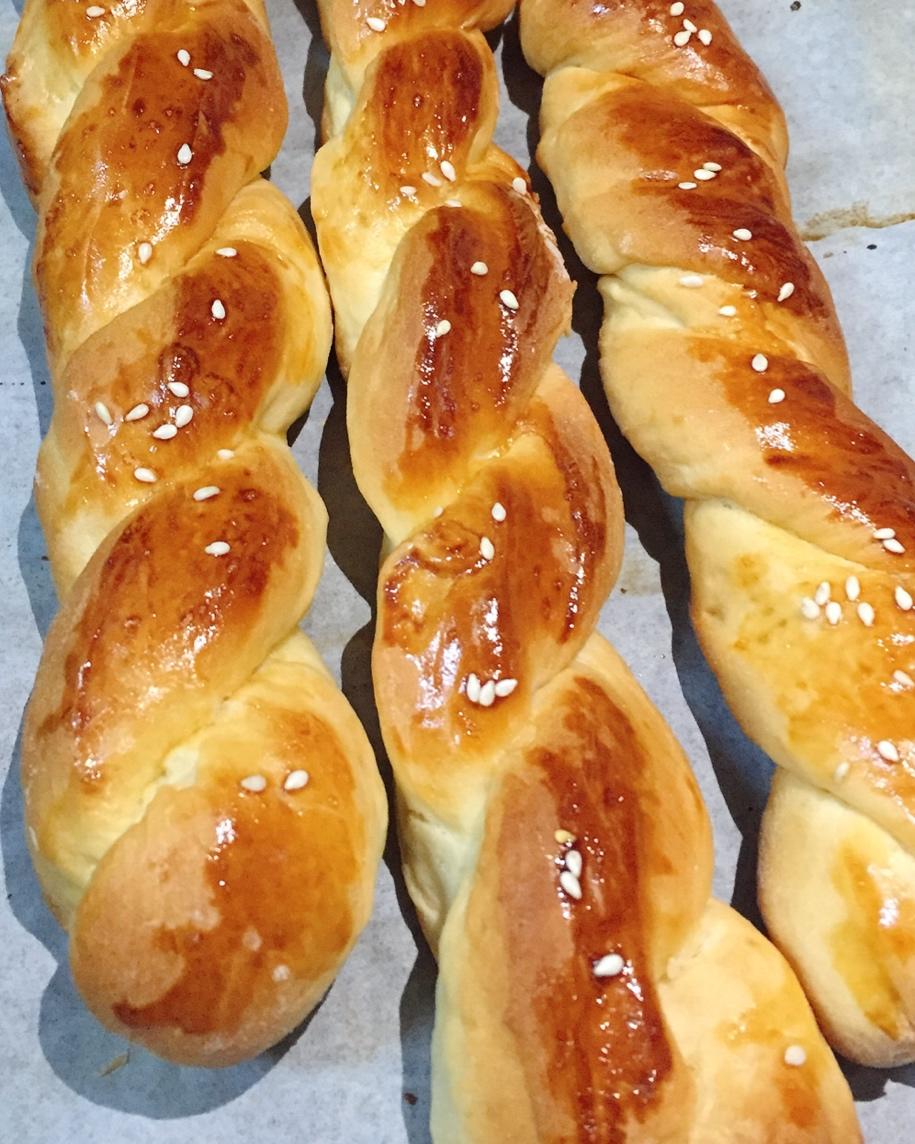 砂糖麻花面包（两股辫子）