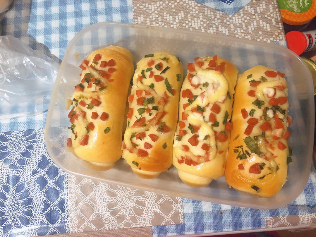 香葱火腿肉松面包